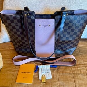 Louis Vuitton Checkered Tote - Pink and Brown